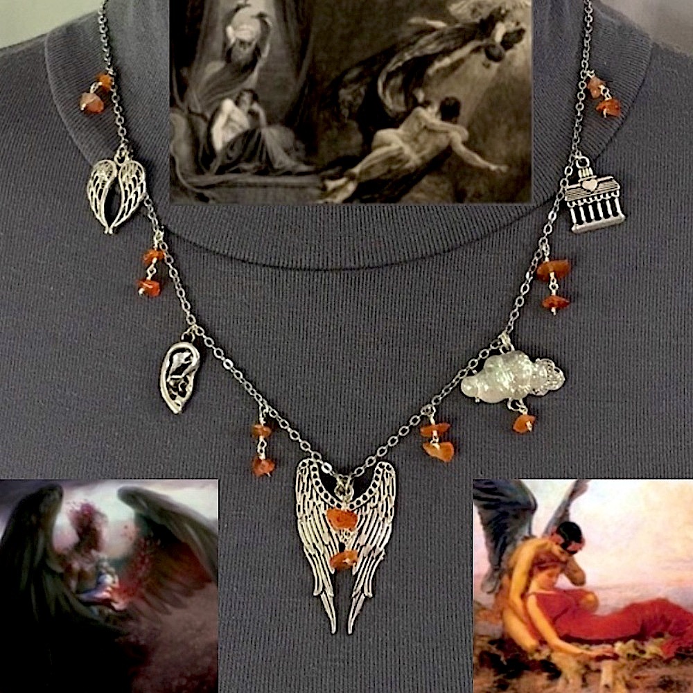 “Morpheus: God of Dreams" Somnia Greek Roman Mythology Handmade Necklace Wings